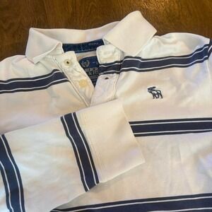 Vintage Y2K Mall Core Style Abercrombie and Fitch Striped Rugby Polo Shirt Sz L